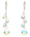 Sterling Silver Swarovski Elements Crystal Aurora Borealis Multi-Teardrop and Briolette Earrings