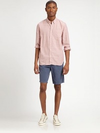 Garment dyed with a stone wash highlighting the natural highs and lows makes these cotton and linen shorts perfect for any occasion.Flat-front styleSide slash, back welt pocketsInseam, about 1074% cotton/26% linenMachine washMade in USA Garment dyed with a stone wash highlighting the natural highs and lows makes these cotton and linen shorts perfect for any occasion.Flat-front styleSide slash, back welt pocketsInseam, about 1074% cotton/26% linenMachine washMade in USA