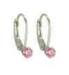 Disney Princess Sterling Silver Pink Lever Back Earrings