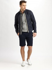 A layering staple when transitional weather approaches, this nylon classic is sure to be a wardrobe closet favorite.Zip frontAbout 25 from shoulder to hemZippered side pocketsNylonMachine washImported A layering staple when transitional weather approaches, this nylon classic is sure to be a wardrobe closet favorite.Zip frontAbout 25 from shoulder to hemZippered side pocketsNylonMachine washImported