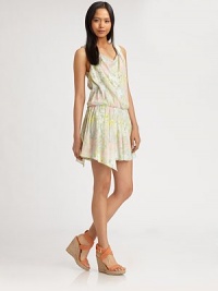 Pleated drop waist, asymmetrical hem and a partially open back rejuvenate this sweet, floral-print silk confection. Modified cowlneckSleevelessElasticized drop waistAsymmetrical hemBack keyhole closureOpen backAbout 16 from natural waist96% silk/4% spandexDry cleanImportedModel shown is 5'10 (177cm) wearing US size Small. Pleated drop waist, asymmetrical hem and a partially open back rejuvenate this sweet, floral-print silk confection. Modified cowlneckSleevelessElasticized drop waistAsymmetrical hemBack keyhole closureOpen backAbout 16 from natural waist96% silk/4% spandexDry cleanImportedModel shown is 5'10 (177cm) wearing US size Small.