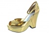 BEBE T2329 PRYCE GOLD METALLIC WOMENS PEEP TOE Size 9M