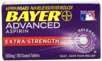 Bayer Advanced Aspirin Extra Strength, 500mg, 80 Coated Tablets