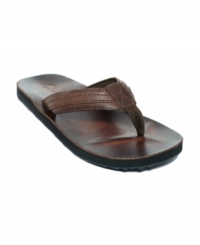 With these Clarks men's sandals, cool comfort and a classic construction easily accent your favorite laidback looks in your warm weather rotation of men's flip flops. With these Clarks men's sandals, cool comfort and a classic construction easily accent your favorite laidback looks in your warm weather rotation of men's flip flops.