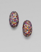 A colorful, curved style in sterling silver. Sterling silver Length, about 1 Clip back Imported 