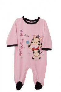 2-Sided Velour Footie by Baby Essentials - Pink - 9 Mths 2-Sided Velour Footie by Baby Essentials - Pink - 9 Mths