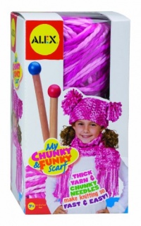 Alex Chunky and Funky Scarf Beginner's Knitting Kit in Box Alex Chunky and Funky Scarf Beginner's Knitting Kit in Box