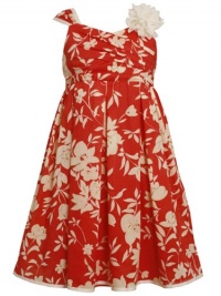 Size-6X, Coral, BNJ-7644R, Coral and Ivory Crossover Side Pleat Floral Print Dress,Bonnie Jean Little Girls Party Dress Outfit Size-6X, Coral, BNJ-7644R, Coral and Ivory Crossover Side Pleat Floral Print Dress,Bonnie Jean Little Girls Party Dress Outfit