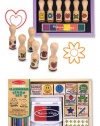 3 Item Bundle: Melissa & Doug 2400 Classroom and 2407 Happy Handle Stamp Sets + Free Activity Book