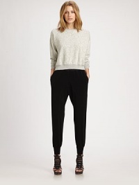 A cozy classic, this pullover style features a chic dropped shoulder and soft, rib-knit trim.Rib-knit crewneck, cuffs, and hemRib-knit stand back collarEmbroidered V front detailDropped shoulderLong sleeves71% cotton/29% polyesterDry cleanImportedModel shown is 5'9 (175cm) wearing US size 4. A cozy classic, this pullover style features a chic dropped shoulder and soft, rib-knit trim.Rib-knit crewneck, cuffs, and hemRib-knit stand back collarEmbroidered V front detailDropped shoulderLong sleeves71% cotton/29% polyesterDry cleanImportedModel shown is 5'9 (175cm) wearing US size 4.