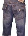 True Religion Brand Jeans Men's Flap Pocket Cut off Denim Shorts