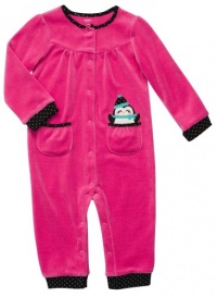 Carter's Infant Long Sleeve One Piece Velour Coverall - Happy Penguin-3 Months Carter's Infant Long Sleeve One Piece Velour Coverall - Happy Penguin-3 Months