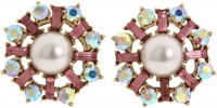 Betsey Johnson Cupid's Arrow Pearl Crystal Round Stud Earrings Betsey Johnson Cupid's Arrow Pearl Crystal Round Stud Earrings