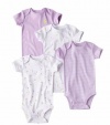 Just One You by Carters Baby 4-Pack Bodysuit - Purple Flowers (3 Months)