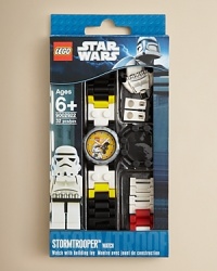 Stop that ship!! Blast them!! This fantastic new addition to the LEGO® Star Wars universe will be a delight to any wearer. This Storm Trooper watch comes with multi-colored, interchangeable links and an easy-to-read watch face that is not only exciting but also comfortable and durable. Stop that ship!! Blast them!! This fantastic new addition to the LEGO® Star Wars universe will be a delight to any wearer. This Storm Trooper watch comes with multi-colored, interchangeable links and an easy-to-read watch face that is not only exciting but also comfortable and durable.
