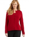 THE LOOKCardigan with long sleeves, buttonfront, banded trim and beaded details throughoutShell with short sleeves, banded trim and beaded details throughoutTHE FITCardigan: about 27 from shoulder to hemShell: about 25 from shoulder to hemTHE MATERIAL81% viscose/16% polyester/3% elastaneCARE & ORIGINHand washImported