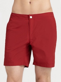 Practical in the water or walking those hot, summer streets, tailored in quick-drying cotton-nylon.Flat-front styleZip flySide slash, back flap pocketFully linedInseam, about 7½55% cotton/45% nylonMachine washImported Practical in the water or walking those hot, summer streets, tailored in quick-drying cotton-nylon.Flat-front styleZip flySide slash, back flap pocketFully linedInseam, about 7½55% cotton/45% nylonMachine washImported