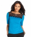 Ladylike lace perks up a pretty basic blouse from Charter Club. Dress it up with a skirt or keep it casual with pants.