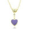 Lily Nily 18k Gold Overlay Children's Lavender Enamel Heart Dangle Pendant Necklace