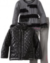 Calvin Klein Girls 2-6X Jacket With Tee And Jean, Assorted, 5