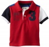 Nautica Sportswear Kids Baby-Boys Infant Pieced Short Sleeve Fashion Polo Shirt, Cherry, 12 Months