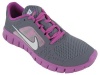 Nike Kids's NIKE FREE RUN 3 (GS) RUNNING SHOES 4 (CHARCOAL/WHITE/VIOLA/ATMC GRN)