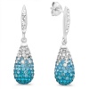 Sterling Silver Blue Crystal Dangle Earrings with Swarovski Elements