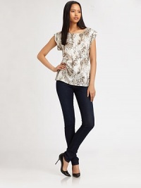 Classic rail-straight denim, finished with dress-it-up-or-down dark rinse.THE FITSkinny fitRise, about 8Inseam, about 30THE DETAILSZip flyFive-pocket style37% cotton/35% rayon/26% tencel/2% LycraDry cleanImportedModel shown is 5'10 (177cm) wearing US size 4. Classic rail-straight denim, finished with dress-it-up-or-down dark rinse.THE FITSkinny fitRise, about 8Inseam, about 30THE DETAILSZip flyFive-pocket style37% cotton/35% rayon/26% tencel/2% LycraDry cleanImportedModel shown is 5'10 (177cm) wearing US size 4.