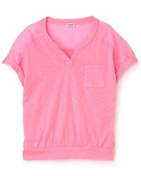 A light touch for summer, the slub henley features cuffed sleeves and a banded hem for put-together look she'll love.