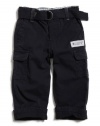 GUESS Kids Boys Toddler Belted Cargo Pant, NAVY (24M)