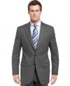 Make your power move with this gray sharkskin blazer from Lauren by Ralph Lauren.