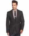 Keep your silhouette subtle but the statement big with this slim-fit sport coat from DKNY.