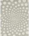 Safavieh SOH766D Soho Collection Handmade New Zealand Wool Area Rug, 5-Feet by 8-Feet, Grey and Ivory