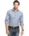 Every man needs at least one chambray shirt in his rotation and this herringbone chambray from Club Room provides that crisp, clean look.