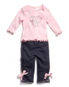 GUESS Kids Girls Baby Triangle Tee & Leggings Set (0 , LIGHT PINK (3/6M)