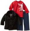 Nannette Baby-Boys Infant 3 Piece Eagle Champions Jacket Set, Black, 18 Months