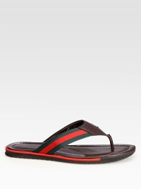 Traditional leather thong sandal with signature web detail and rubber sole.Leather upperLeather liningPadded insoleRubber soleMade in Italy Traditional leather thong sandal with signature web detail and rubber sole.Leather upperLeather liningPadded insoleRubber soleMade in Italy