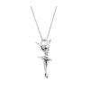 Sterling Silver Three Dimensional Dancing Ballerina Necklace