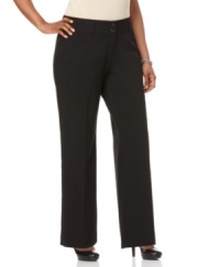 Alfani's straight leg plus size pants are wear-to-work staples-- snag them at an Everyday Value price! (Clearance) Alfani's straight leg plus size pants are wear-to-work staples-- snag them at an Everyday Value price! (Clearance)