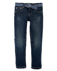 The stylish Bowery skinny jean is rendered in a rich, dark wash and finished with light creasing for a cool worn-in look. The stylish Bowery skinny jean is rendered in a rich, dark wash and finished with light creasing for a cool worn-in look.