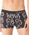 Get edgy with your underwear with these stretchy and sleek skull x-ray print trunks by Calvin Klein.