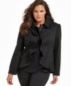 INC International Concepts Plus Size Jacket, Ruffled Zip Front Size OX XL