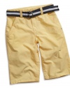 GUESS Kids Boys Big Boy Flat Front Belted Shorts, YELLOW (20)