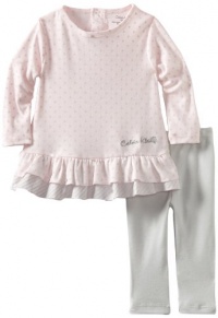 Calvin Klein Baby-girls Infant Polka Dots Print Tunic With Leggings, Pink/Gray, 12 Months Calvin Klein Baby-girls Infant Polka Dots Print Tunic With Leggings, Pink/Gray, 12 Months