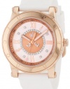 Juicy Couture Women's 1900774 HRH Rose-Tone Steel Case White Jelly Strap Watch