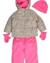 Carter's Toddler Girls Cheetah Snow Suit Hat & Gloves Set (2T)