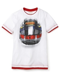 Diesel's printed Tosly tee is updated with contrast inset trim for a cool layered look. Diesel's printed Tosly tee is updated with contrast inset trim for a cool layered look.