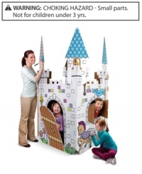 Let your little royal court customize their very own life-like castle with the Discovery Kids Color Me cardboard castle! Standing over 6-feet tall, this eco-friendly castle sets up in minutes for a colorful addition to the backyard or play room. Let your little royal court customize their very own life-like castle with the Discovery Kids Color Me cardboard castle! Standing over 6-feet tall, this eco-friendly castle sets up in minutes for a colorful addition to the backyard or play room.