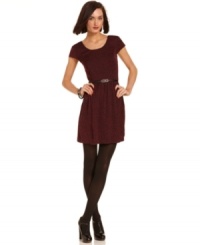 A little bit sultry and a little bit sweet, a back cutout adds eye-catching appeal to this dotted Kensie dress! A little bit sultry and a little bit sweet, a back cutout adds eye-catching appeal to this dotted Kensie dress!