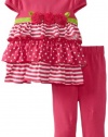 Sweet Heart Rose Baby-girls Infant Tiered Legging Set, Pink/White, 18 Months